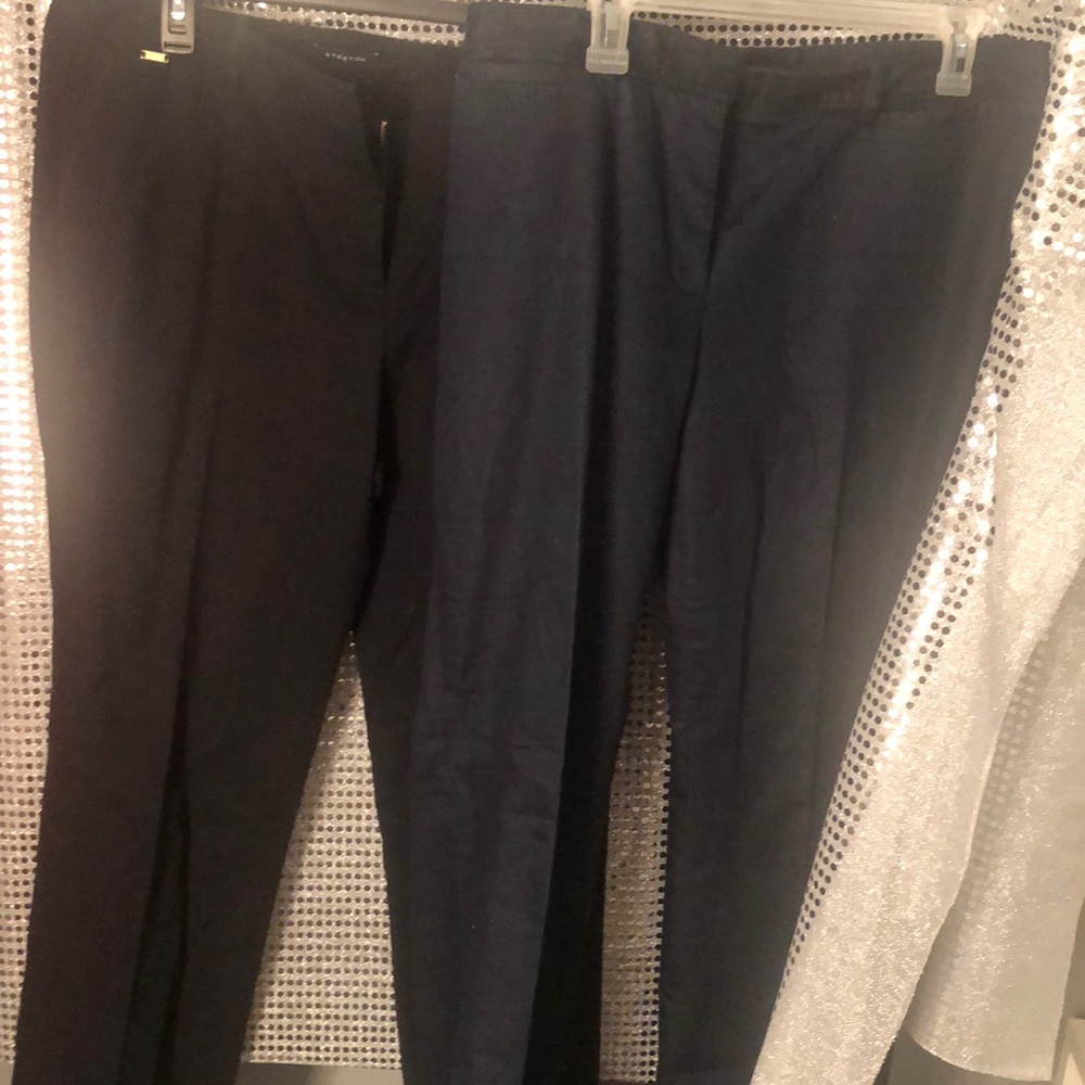 Black and blue dress pants.